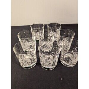 8 Clarenbridge Crystal Ireland Lennox Family Crest Double Old Fashioned Glasses